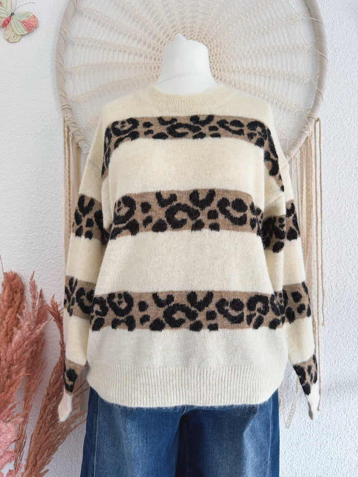 STRICKPULLOVER MIT LEODETAILS - ONE SIZE -