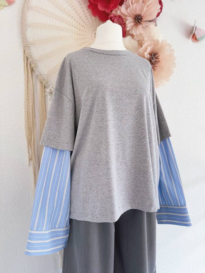 OVERSIZED SHIRT MIT BLUSENÄRMEL - ONE SIZE -