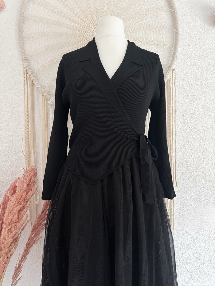 KLEID MIT SPITZE UND TÜLL - ONE SIZE -