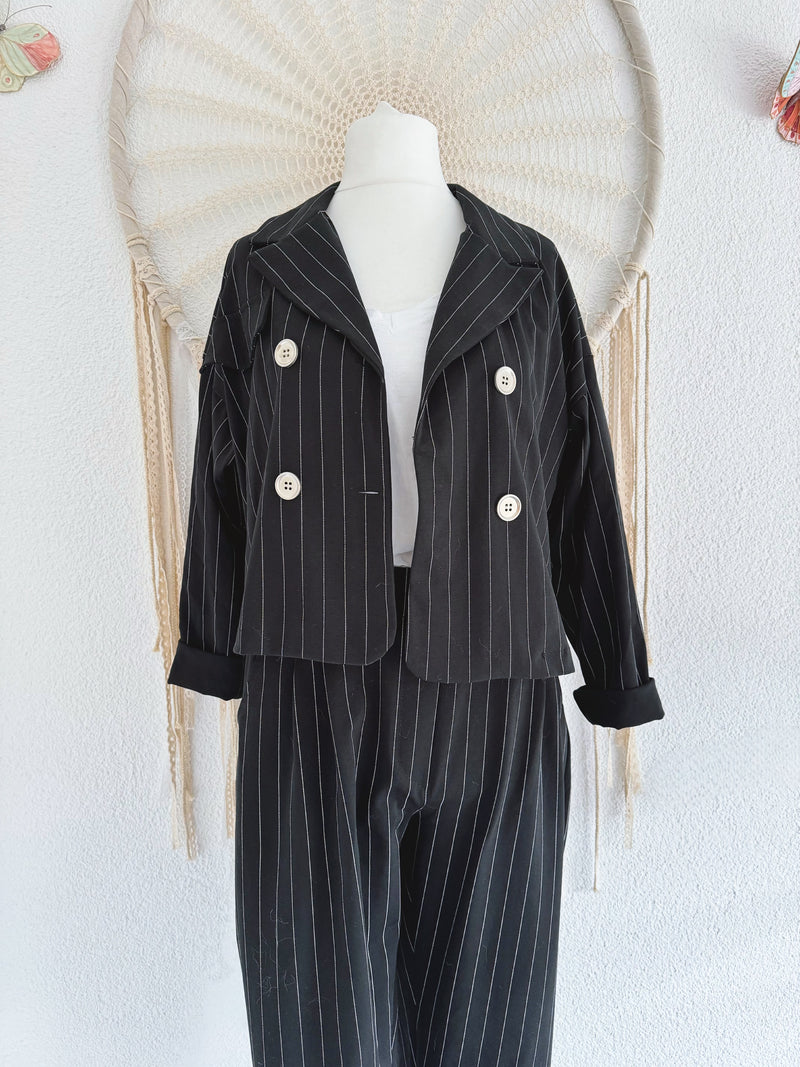 ZWEITEILER BLAZER UND HOSE - IN SCHWARZ - ONE SIZE