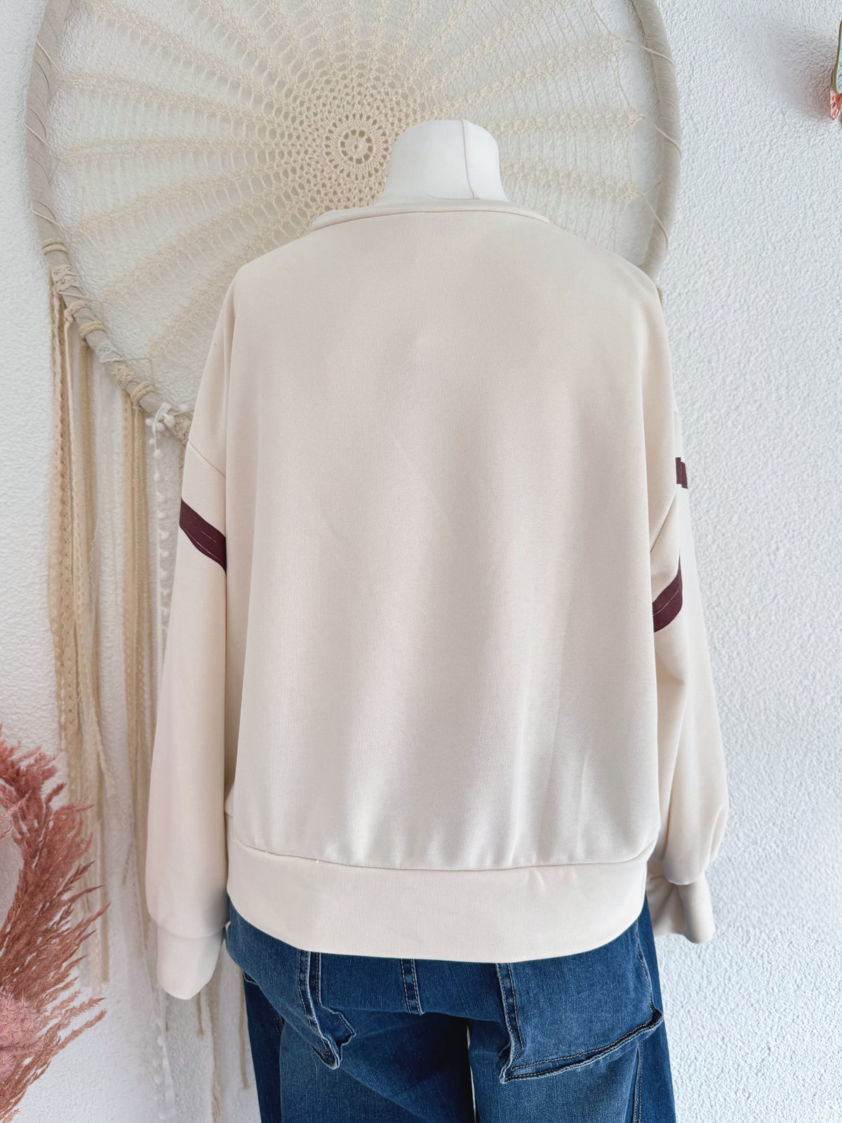 LEICHTER OVERSIZED SWEATER MIT AUFDRUCK - ONE SIZE -