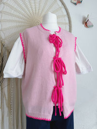 STRICKWESTE ZUM BINDEN IN ROSA/PINK - ONE SIZE