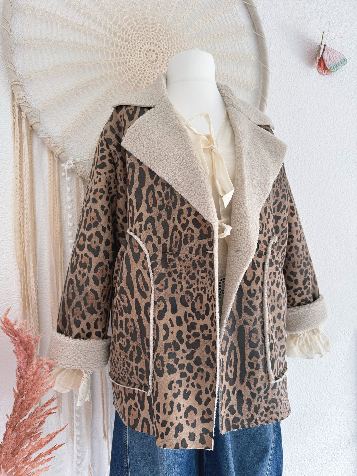 LEOJACKE MIT TEDDYFELL - ONE SIZE -