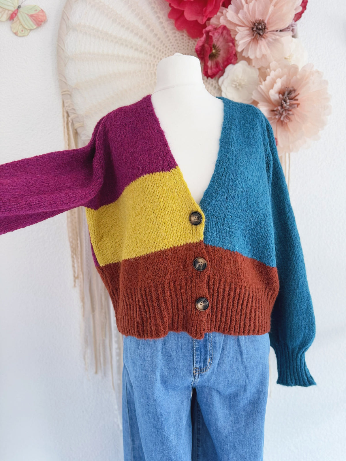 BUNTE STRICKJACKE- ONE SIZE -