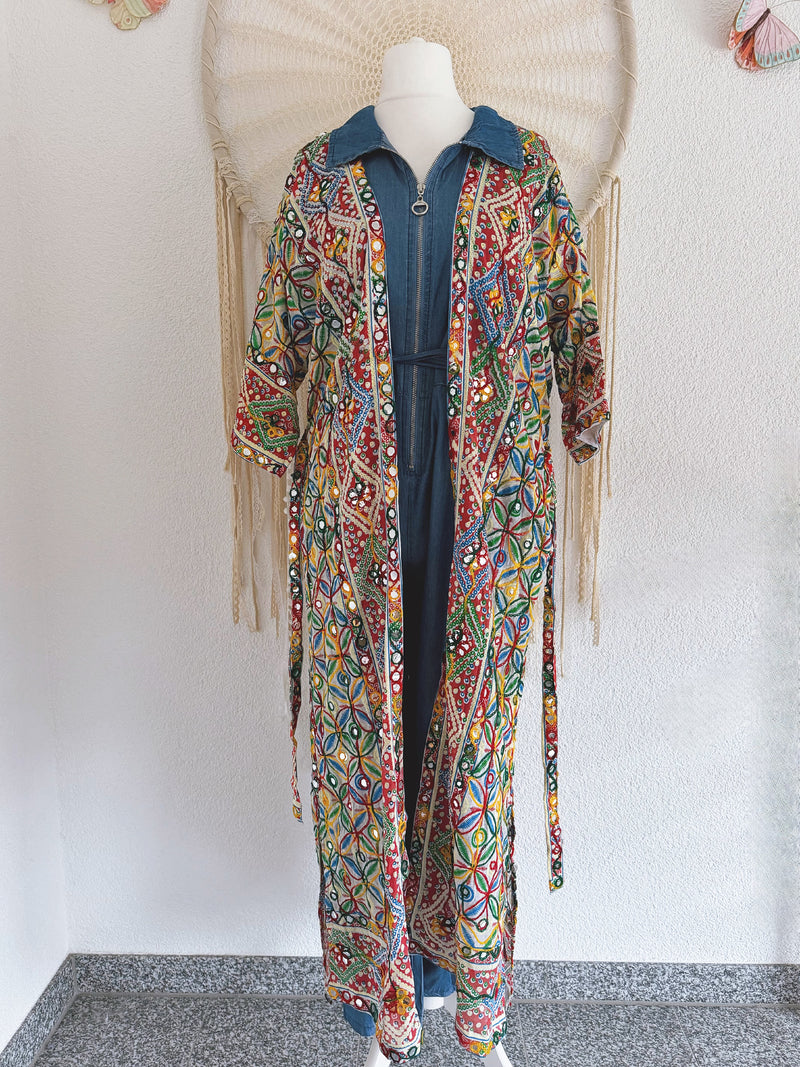 BESTICKTER KIMONO IN HELL - ONE SIZE