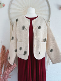 TEDDYFELL JACKE MIT PUSTEBLUMEN - VERSCH. GRÖßEN -