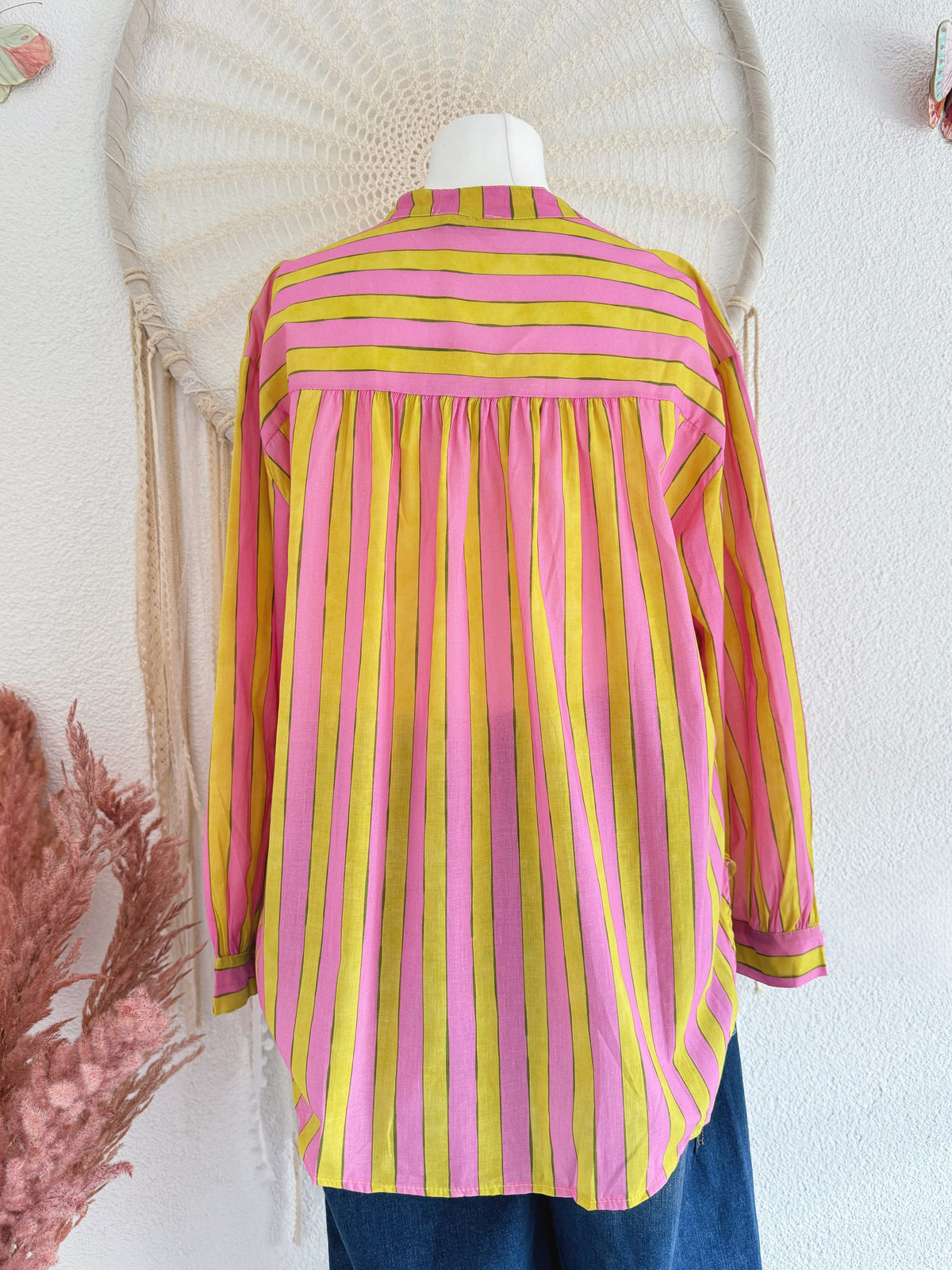 OVERSIZED BLUSE MIT STREIFEN - ONE SIZE -