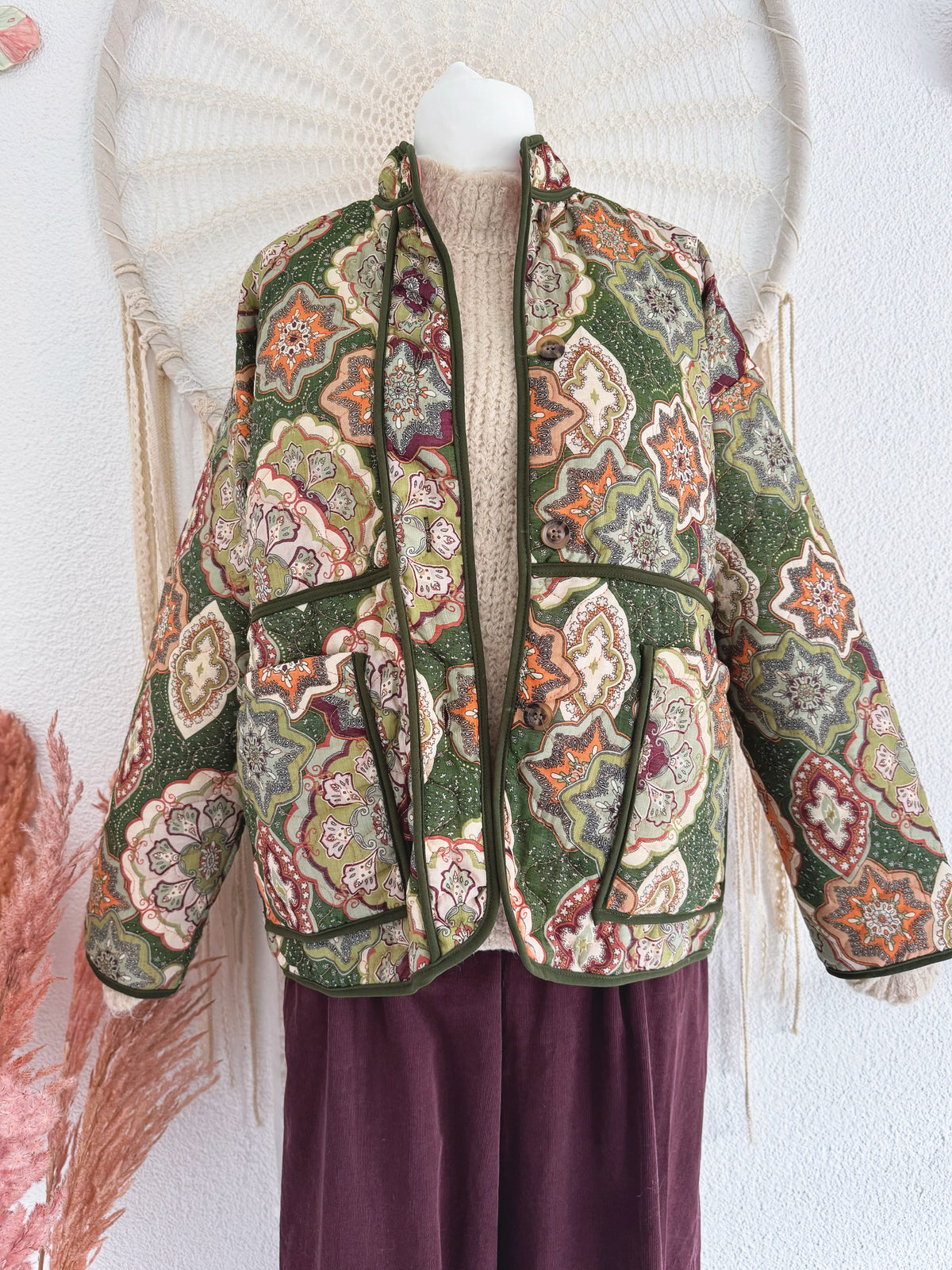 JACKE MIT MUSTER IN HERBSTLICHEN FARBEN - VERSCH. GRÖßEN