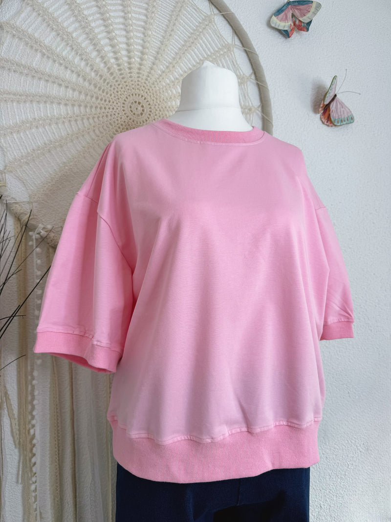 KURZARM SWEATSHIRT IN ROSA - ONE SIZE -