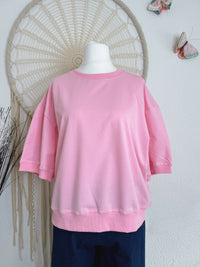 KURZARM SWEATSHIRT IN ROSA - ONE SIZE -