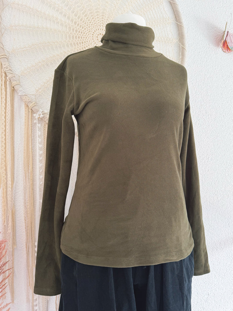 BASIC ROLLKRAGENSHIRT IN KHAKI - ONE SIZE -