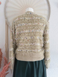 KUSCHELIGER CARDIGAN MIT KONFETTI WOLLE IN BEIGE - ONE SIZE -