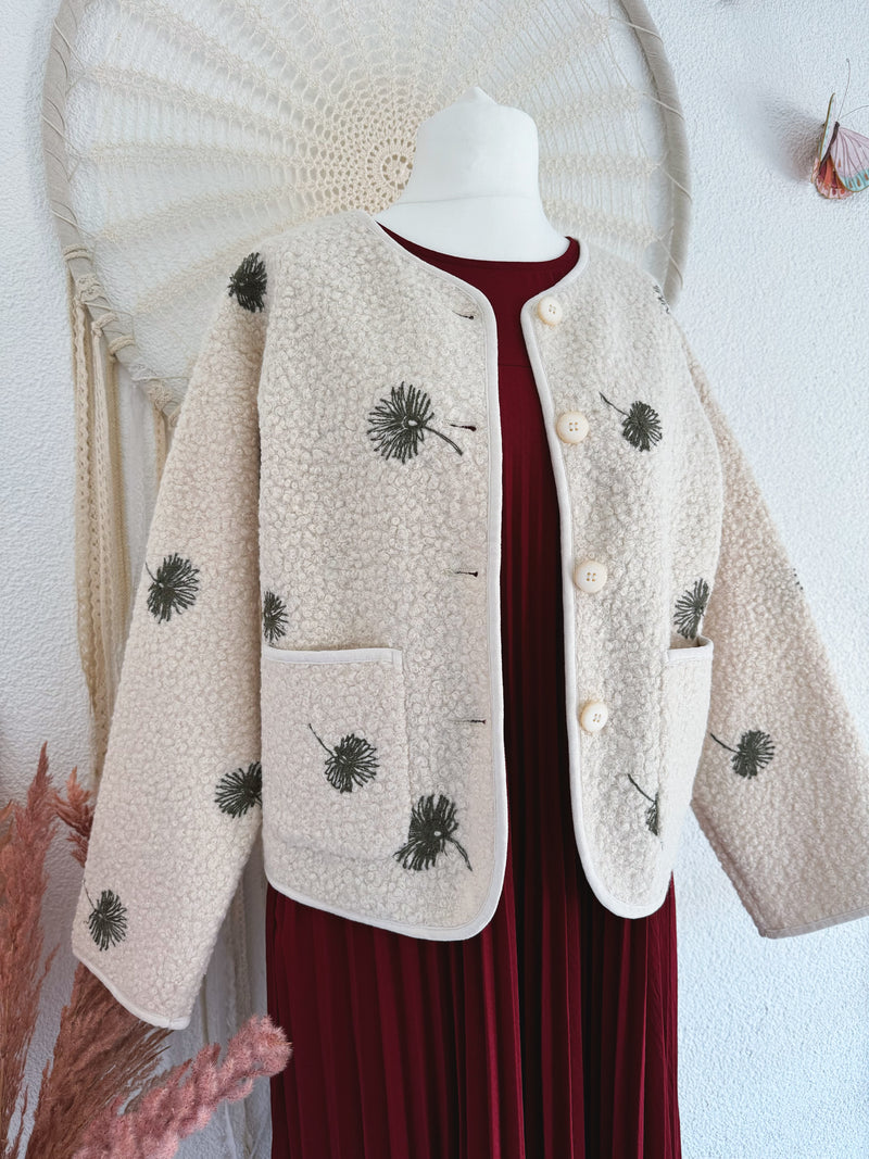 TEDDYFELL JACKE MIT PUSTEBLUMEN - VERSCH. GRÖßEN -