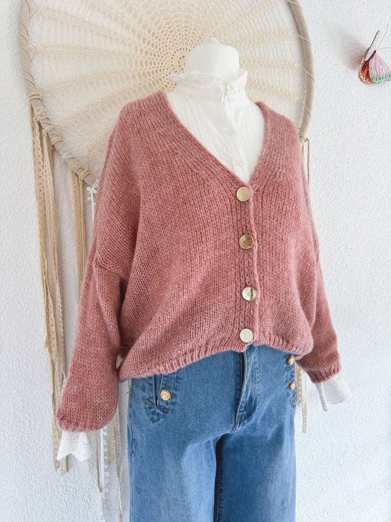 STRICKJACKE IN ALTROSA - ONE SIZE