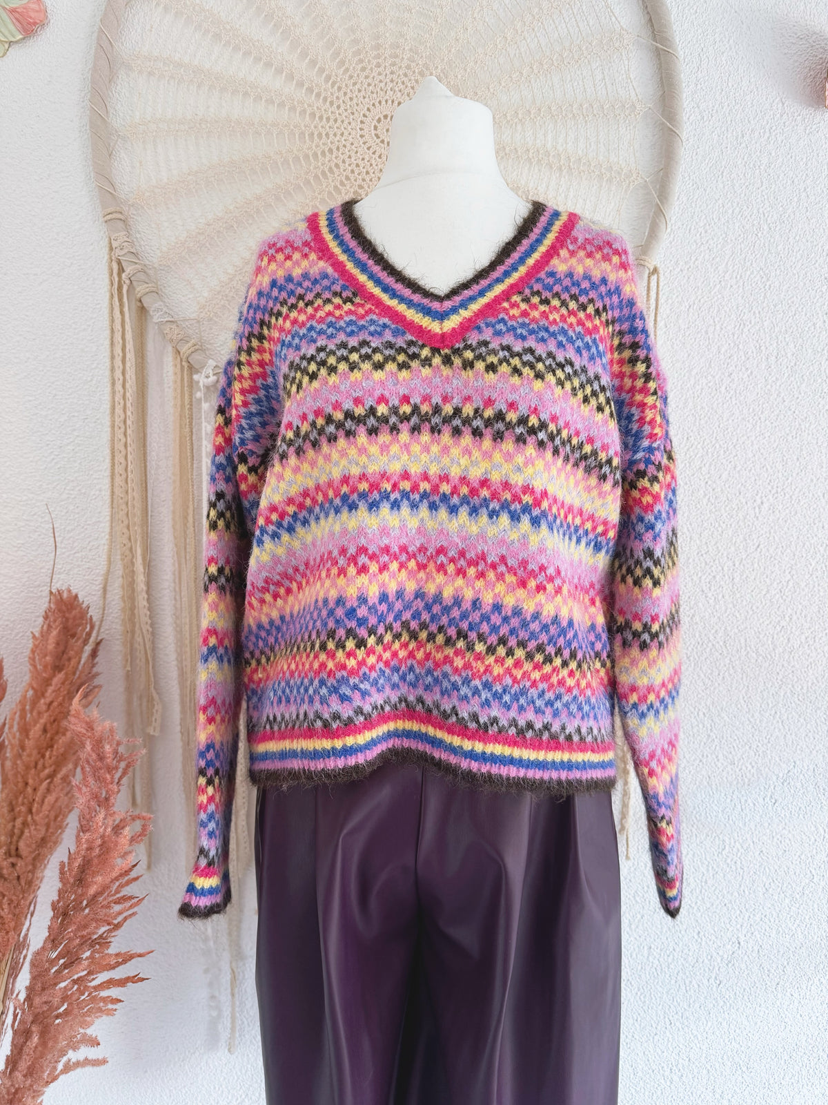 KUSCHELIGER STRICKPULLOVER IN BUNT - ONE SIZE -