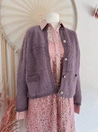 KUSCHELIGER CARDIGAN IN MAUVE - ONE SIZE -