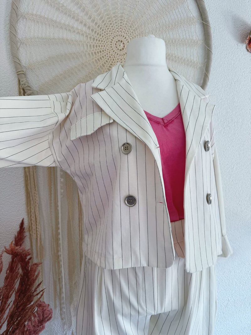 ZWEITEILER BLAZER & HOSE - IN WEIß - ONE SIZE