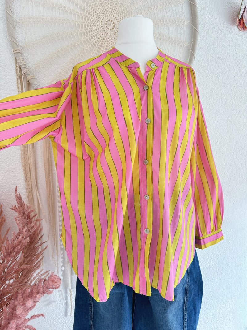 OVERSIZED BLUSE MIT STREIFEN - ONE SIZE -