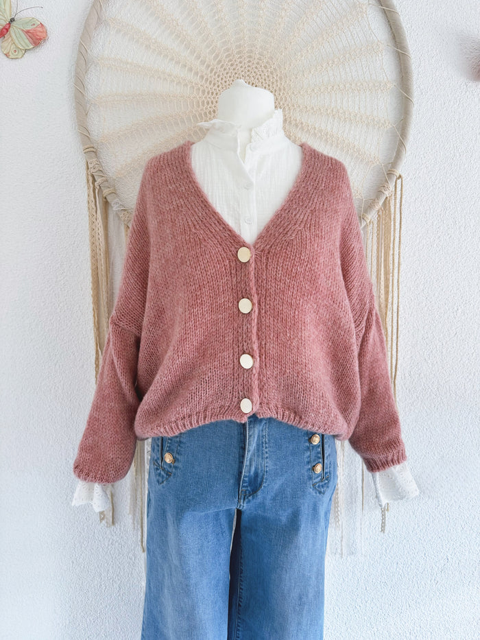 STRICKJACKE IN ALTROSA - ONE SIZE