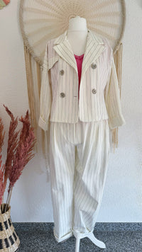 ZWEITEILER BLAZER & HOSE - IN WEIß - ONE SIZE