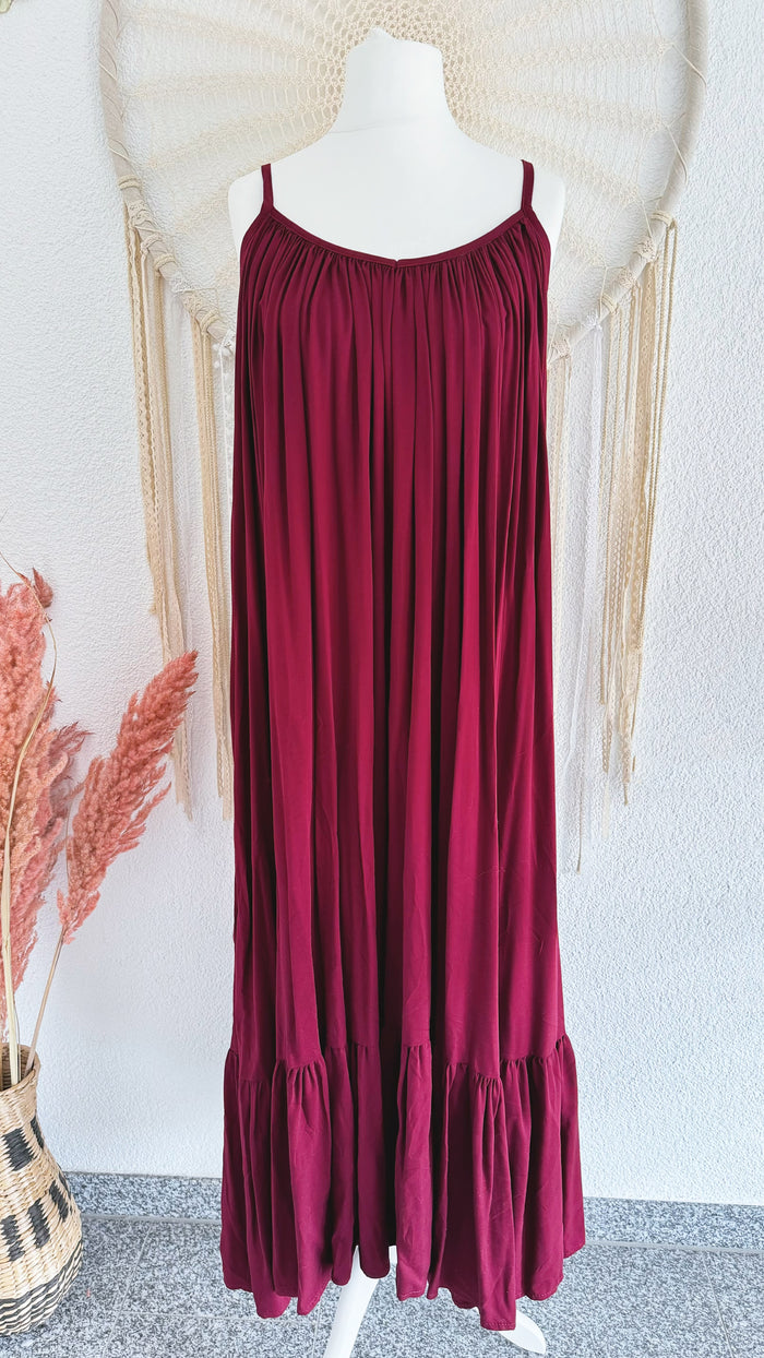 OVERSIZED BASIC KLEID IN BORDEAUX - ONE SIZE -