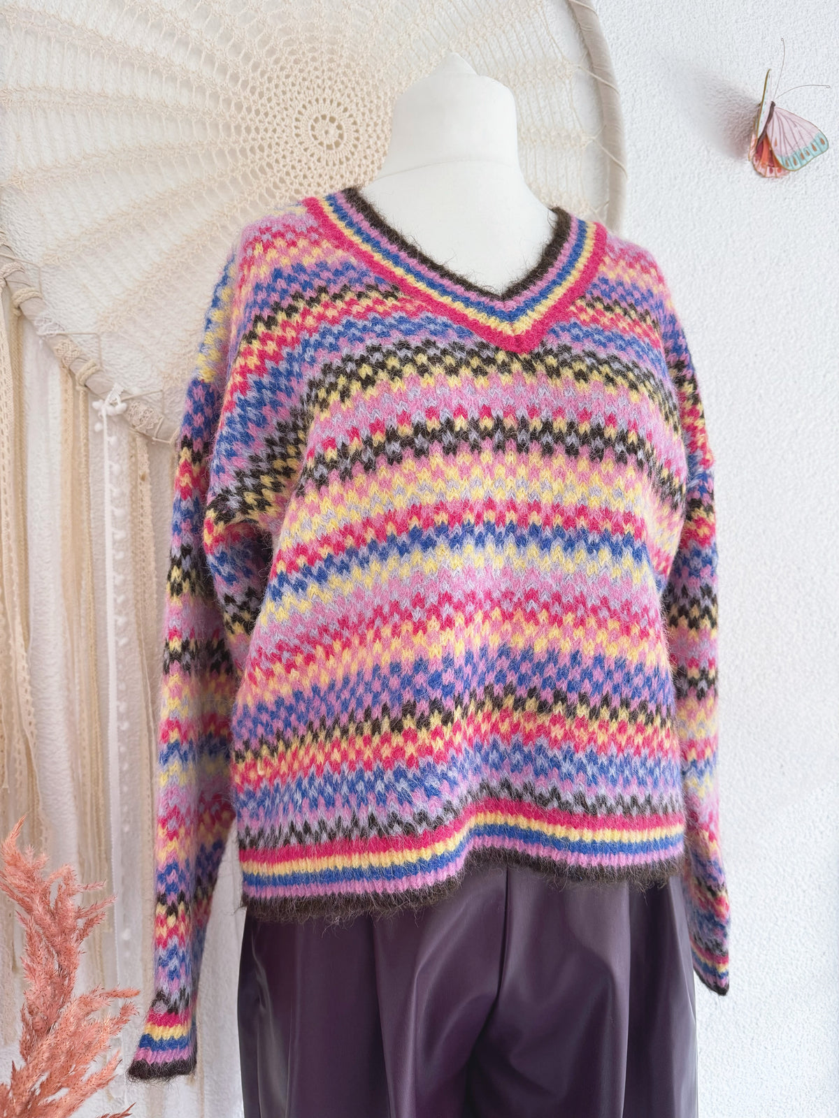 KUSCHELIGER STRICKPULLOVER IN BUNT - ONE SIZE -