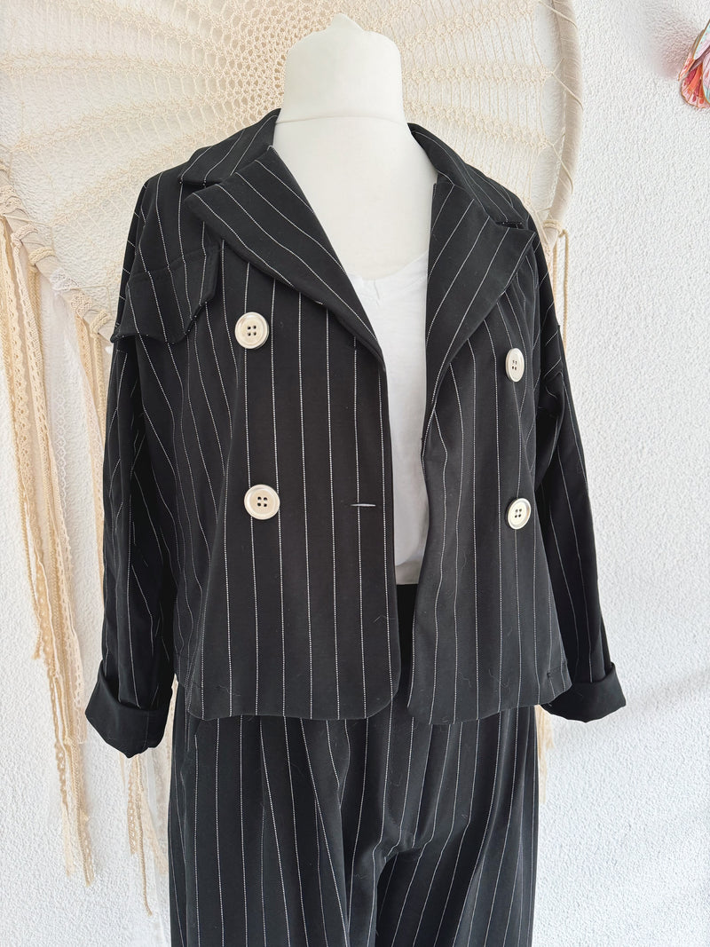 ZWEITEILER BLAZER UND HOSE - IN SCHWARZ - ONE SIZE