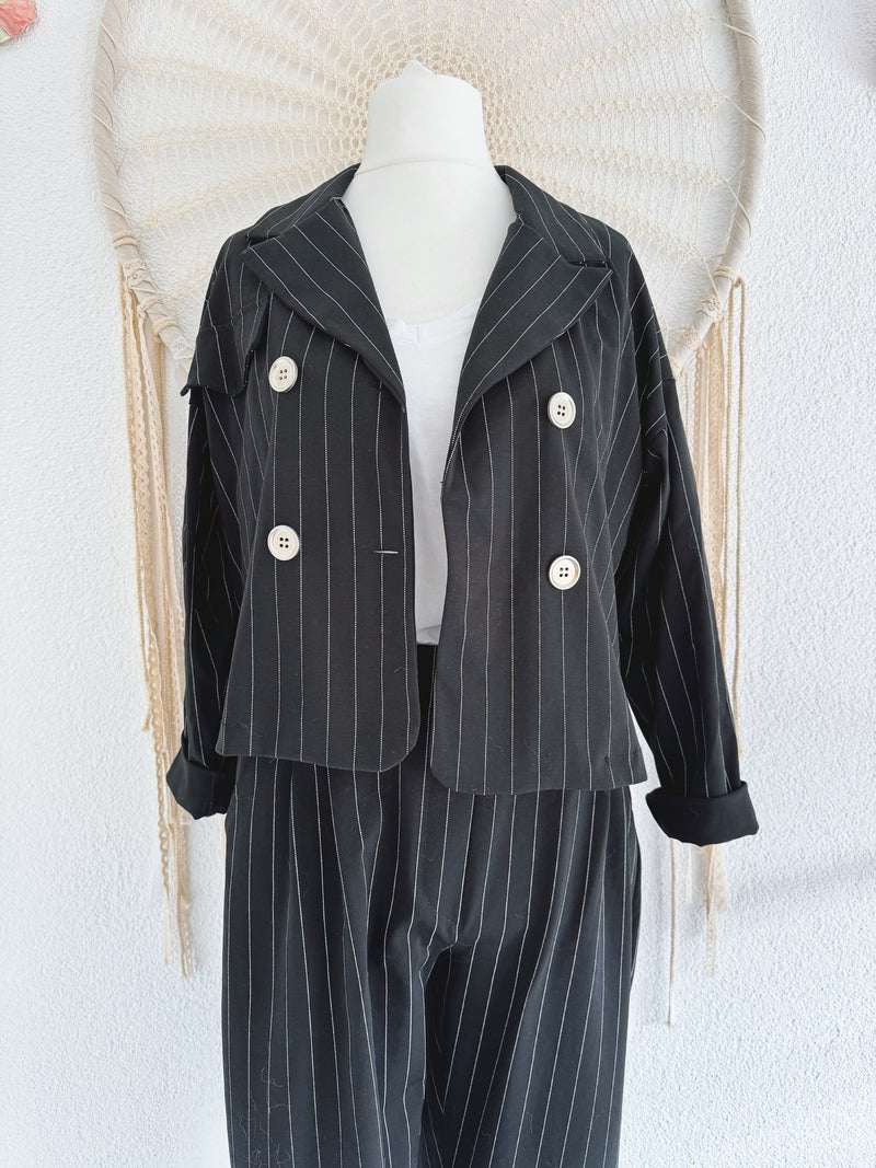 ZWEITEILER BLAZER UND HOSE - IN SCHWARZ - ONE SIZE