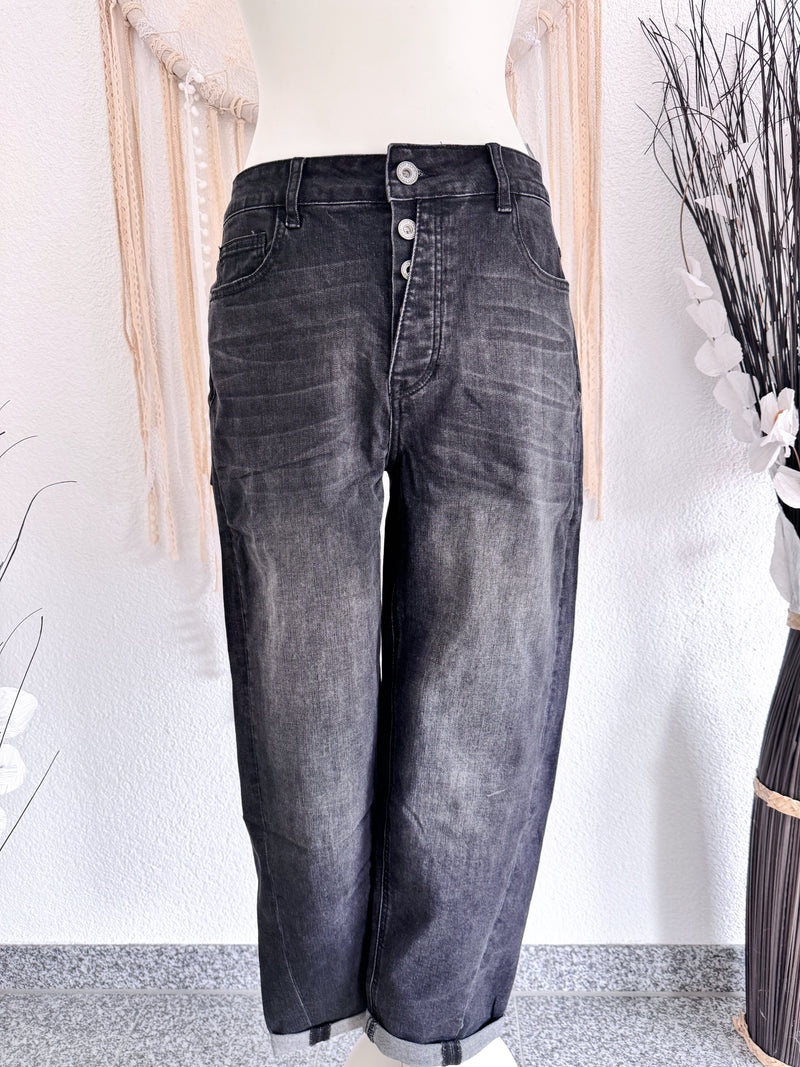 HIGHWAIST JEANS IN ANTHRAZIT - VERSCH. GRÖßEN